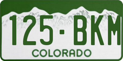 CO license plate 125BKM