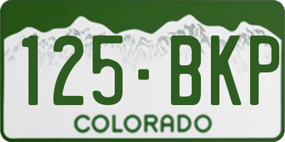 CO license plate 125BKP