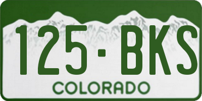 CO license plate 125BKS