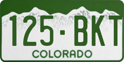 CO license plate 125BKT