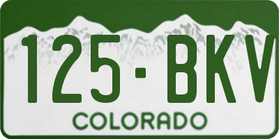 CO license plate 125BKV