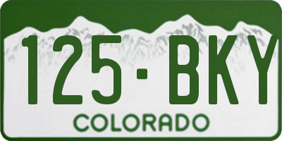CO license plate 125BKY
