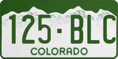 CO license plate 125BLC