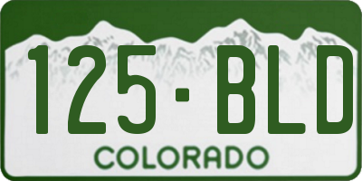 CO license plate 125BLD