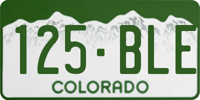 CO license plate 125BLE