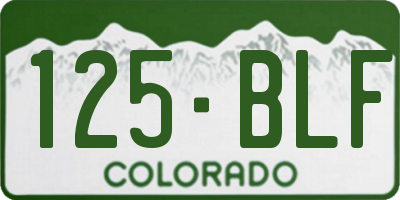 CO license plate 125BLF