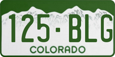 CO license plate 125BLG