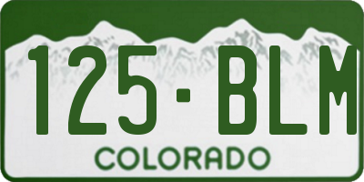 CO license plate 125BLM
