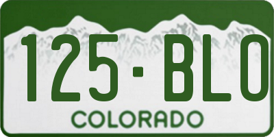 CO license plate 125BLO