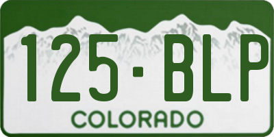 CO license plate 125BLP