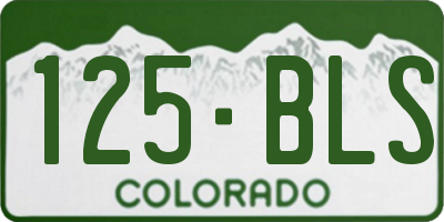 CO license plate 125BLS