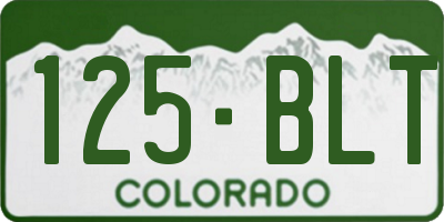 CO license plate 125BLT