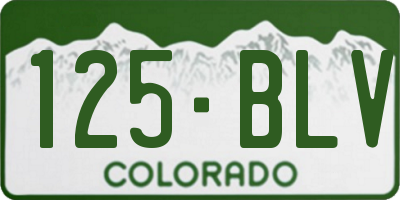 CO license plate 125BLV