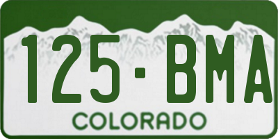 CO license plate 125BMA