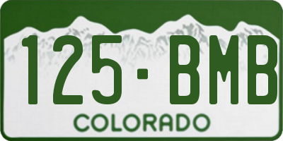 CO license plate 125BMB
