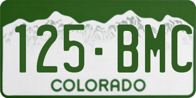 CO license plate 125BMC