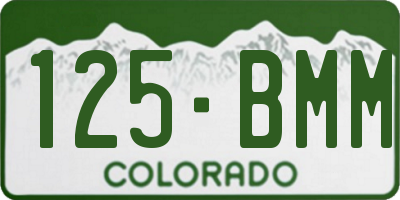 CO license plate 125BMM