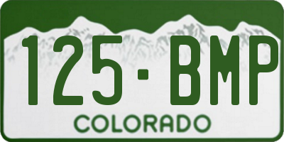 CO license plate 125BMP