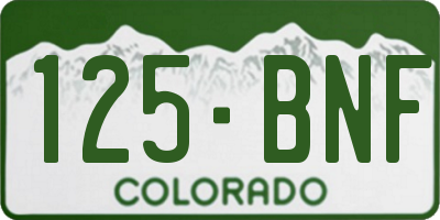 CO license plate 125BNF