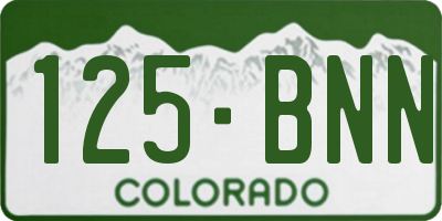 CO license plate 125BNN