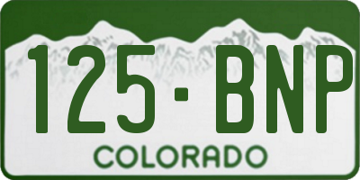 CO license plate 125BNP