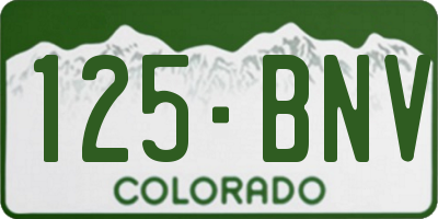 CO license plate 125BNV