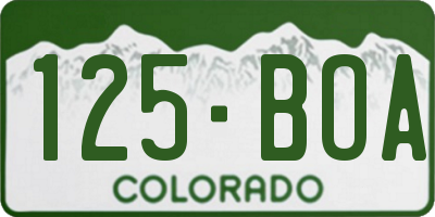 CO license plate 125BOA