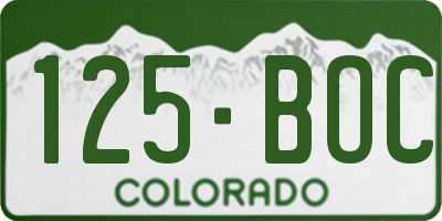 CO license plate 125BOC