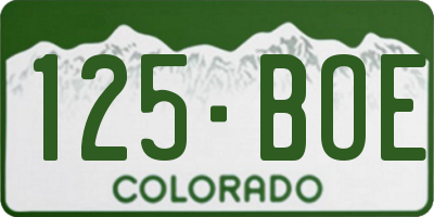 CO license plate 125BOE