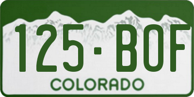 CO license plate 125BOF