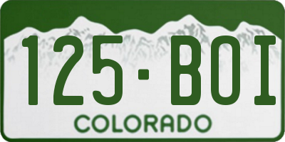 CO license plate 125BOI