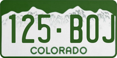 CO license plate 125BOJ