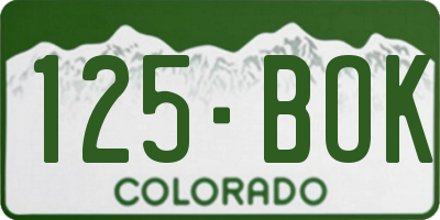 CO license plate 125BOK