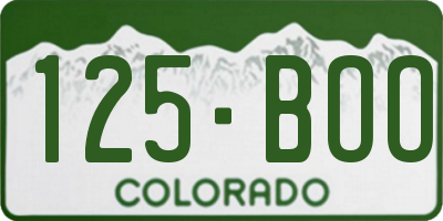 CO license plate 125BOO