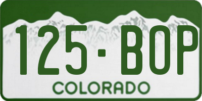 CO license plate 125BOP