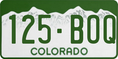CO license plate 125BOQ