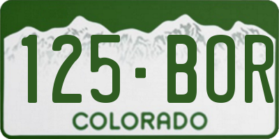 CO license plate 125BOR