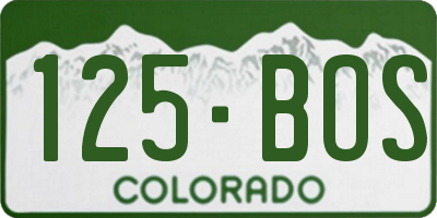 CO license plate 125BOS
