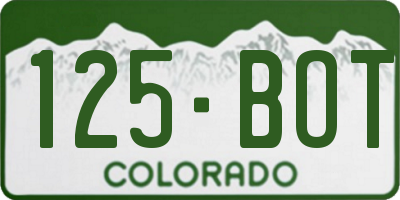 CO license plate 125BOT