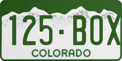 CO license plate 125BOX