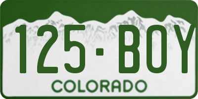 CO license plate 125BOY