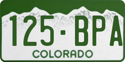 CO license plate 125BPA
