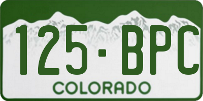 CO license plate 125BPC