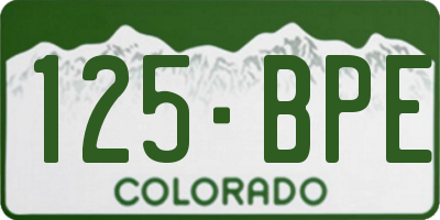 CO license plate 125BPE