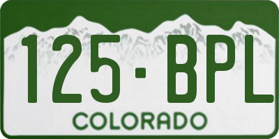 CO license plate 125BPL