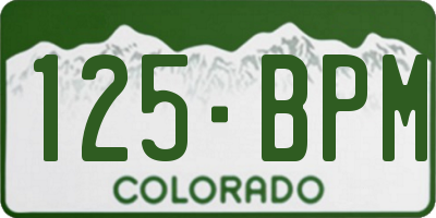 CO license plate 125BPM