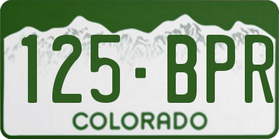 CO license plate 125BPR