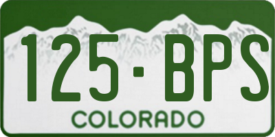 CO license plate 125BPS