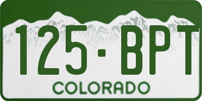 CO license plate 125BPT