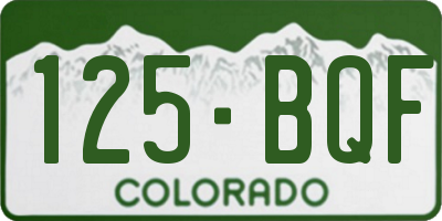 CO license plate 125BQF